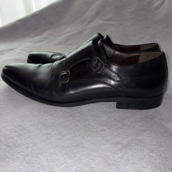 Mezlan Dress Shoes Mens 11.5 Black Leather Double Monk Strap Made in Spain - Picture 4 of 7